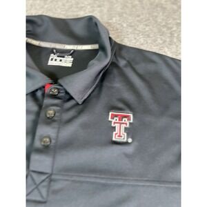 Men's Under Armour Loose Fit Heat Gear Black Texas Tech Polo Shirt Xl